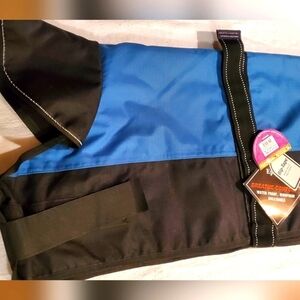 PETrageous Teal & Black Sz XXL L-26-30" Girth 36" Wt 95+# Dog Coat w Hip Tape